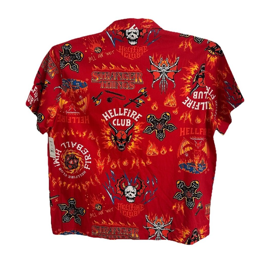 STRANGER THINGS NETFLIX Hawaiian Style Button Down Shirt Adult 3XL NWT Graphic  - Picture 3 of 10